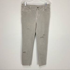 Chicos Womens Jegging Skinny Ankle Jeans Gray Distressed Ripped size 0.5 (6)